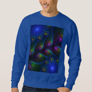 Sweatshirt Coloré Lumineux Abstrait moderne Trippy Fractal