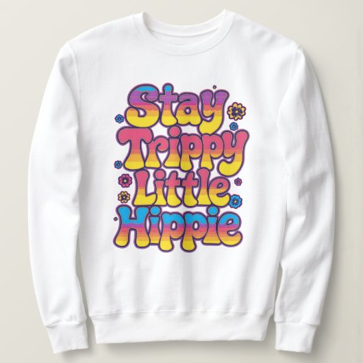 Sweatshirt Coloré Psychedélique Reste Hippie Dingo (Design devant)