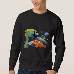 Sweatshirt Coloré Tropical Poissons Aquarium Aquarelle Illgra