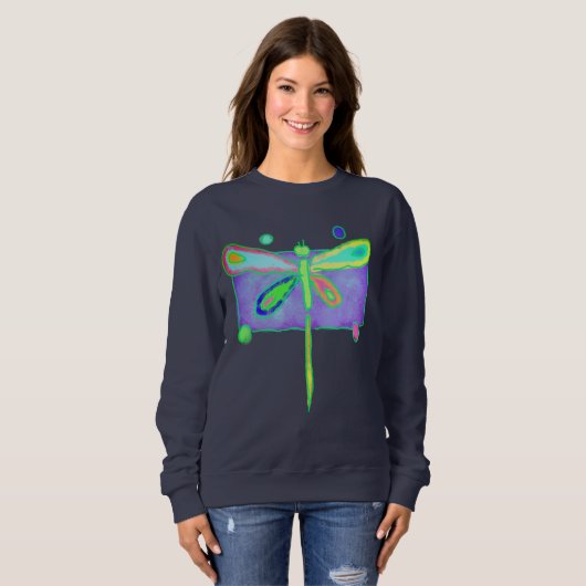 Sweatshirt Colorée Abstraite libellule Art portable (Devant entier)