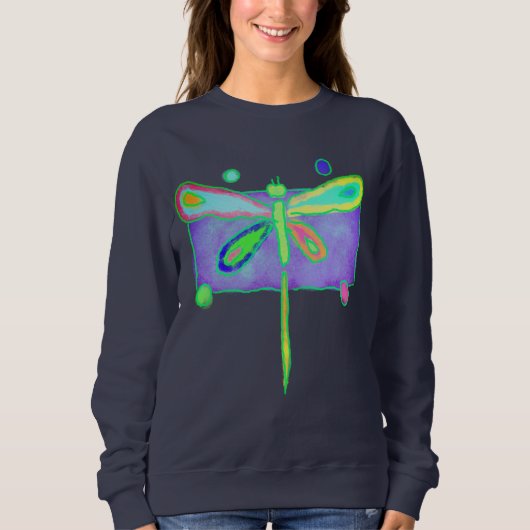 Sweatshirt Colorée Abstraite libellule Art portable (Devant)