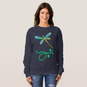 Sweatshirt Colorée Abstraite libellule Art portable (Devant entier)