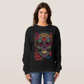 Sweatshirt Colorful and Beautiful Sugar Skull (Devant entier)