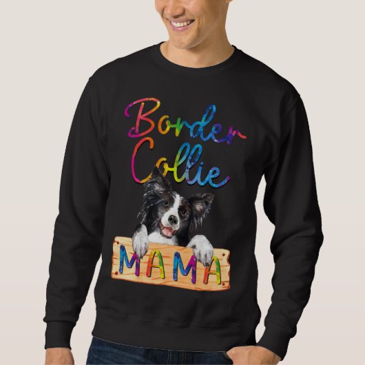 Sweatshirt Colorful Border Collie Mama Dog Mom (Devant)