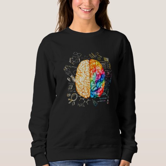 Sweatshirt Colorful Brain Science And Neuroscience Neurolog (Devant)