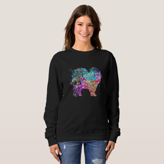 Sweatshirt Colorful Chow Chow  Dog Chow Chows (Devant entier)