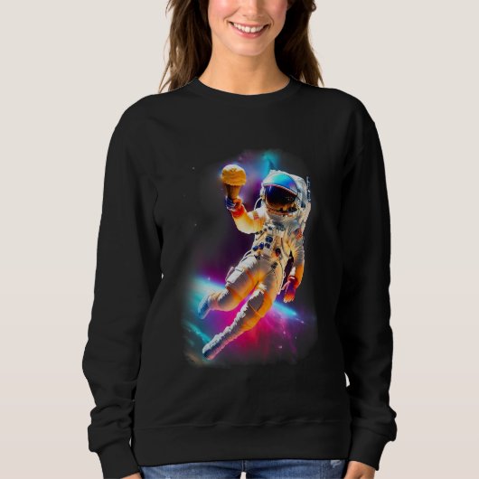 Sweatshirt Colorful Cosmic Ice Cream Astronaut (Devant)