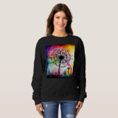 Sweatshirt Colorful dandelion watercolor optics blowball (Devant entier)