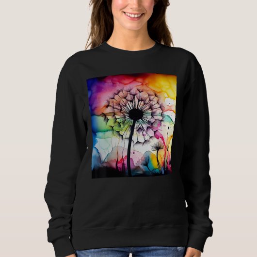 Sweatshirt Colorful dandelion watercolor optics blowball (Devant)