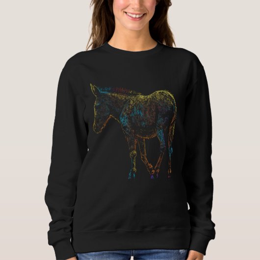 Sweatshirt Colorful Donkey Paint Drip Art Design Donkey Lover (Devant)