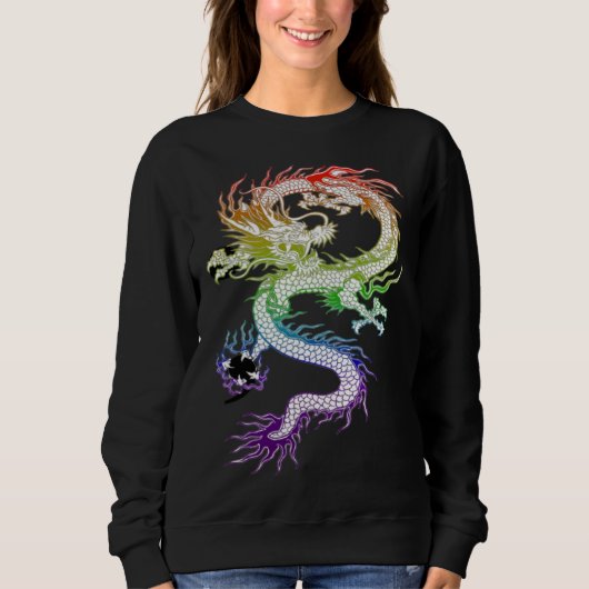Sweatshirt Colorful Dragon With Semi Colon 1 (Devant)