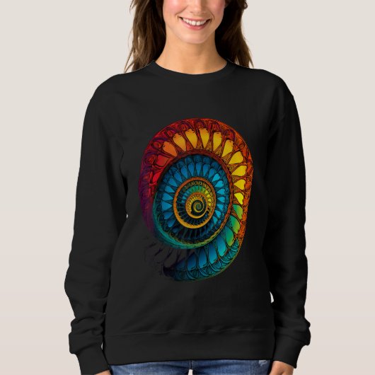 Sweatshirt Colorful Fibonacci Spiral Psychedelic Colors Abstr (Devant)