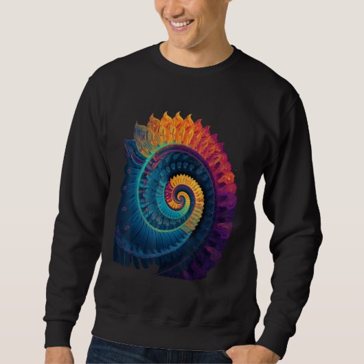 Sweatshirt Colorful Fibonacci Spiral Psychedelic Colors Abstr (Devant)