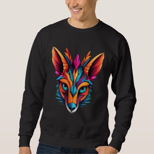 Sweatshirt Colorful Geometric Numbat Noombat Walpurti Pop Ani (Devant)