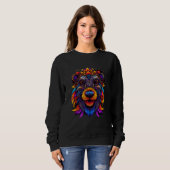 Sweatshirt Colorful Geometric Nutria Rat Coypu Pop Animal (Devant entier)