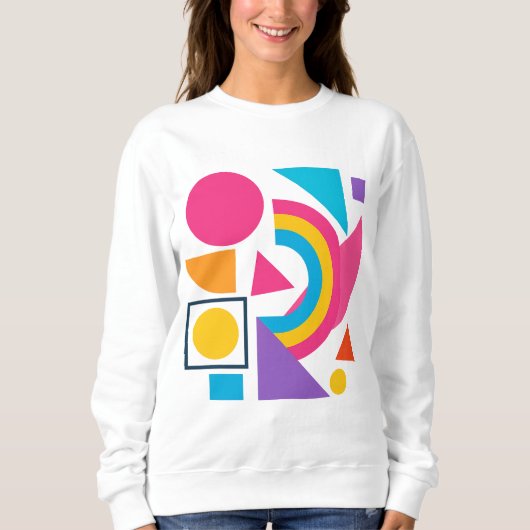 Sweatshirt Colorful Geometric Shapes – Abstract Modern Design (Devant)