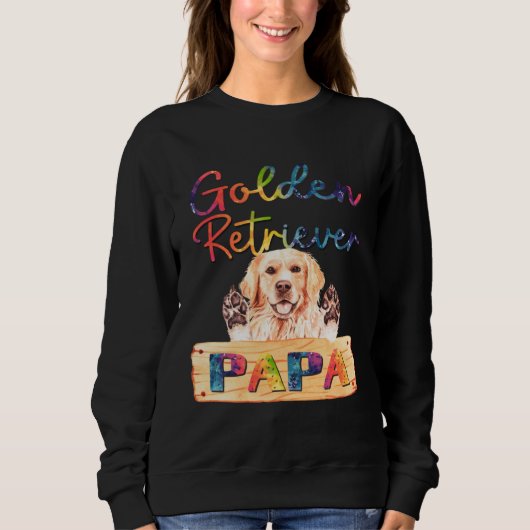 Sweatshirt Colorful Golden Retriever Papa  Dog Dad (Devant)