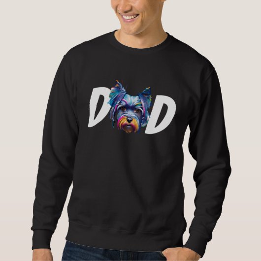 Sweatshirt Colorful Miniature Schnauzer Dad Dog  Fathers Day  (Devant)
