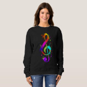 Sweatshirt Colorful Musician Hippie Clef (Devant entier)