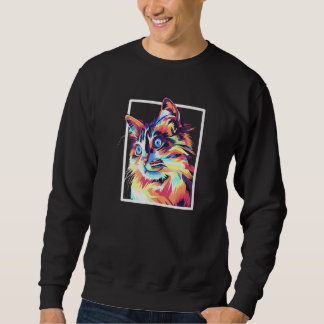 Sweatshirt Colorful Pop Maine Coon Cat