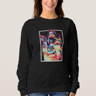 Sweatshirt Colorful Pop Maine Coon Cat