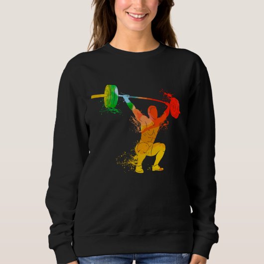 Sweatshirt Colorful Pop Portrait Bodybuilding Weightlifting (Devant)