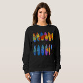 Sweatshirt Colorful Surfing Surfer Surfboard Graphic (Devant entier)