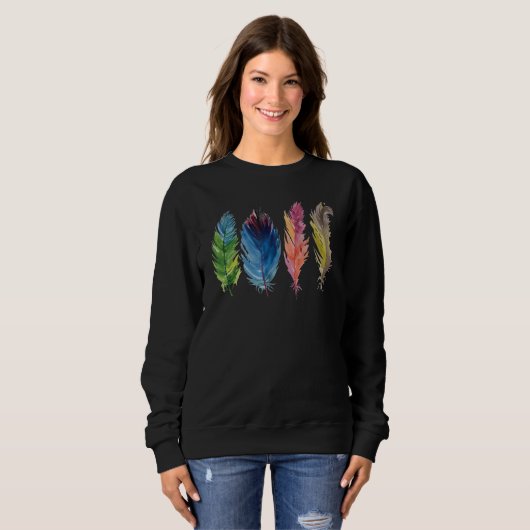 Sweatshirt Colourful bird feathers (Devant entier)