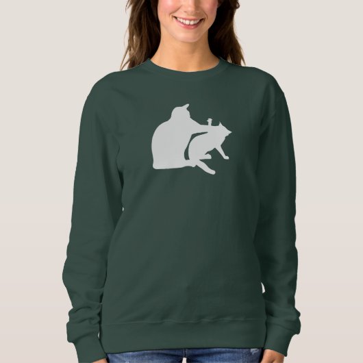 Sweatshirt Combat de chats amusant (Devant)