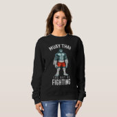Sweatshirt Combattant de gorille Muay Thai traditionnel Boxe (Devant entier)
