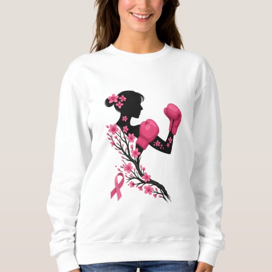 Sweatshirt Combattez comme une fille - Boxe Sensibilisation a (Devant)