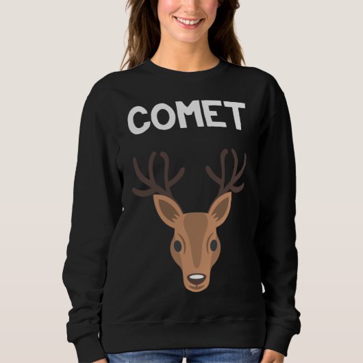 Sweatshirt Comet Père Noël Reindeer Matching Family Group Chr (Devant)