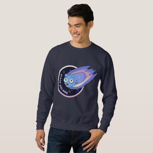 Sweatshirt Comète spatiale gopher Golang (Devant entier)