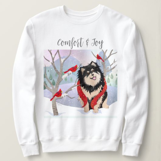 Sweatshirt COMFORT & JOY - Chemises blanches Lapphund finland (Design devant)
