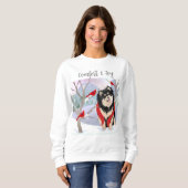 Sweatshirt COMFORT & JOY - Chemises blanches Lapphund finland (Devant entier)