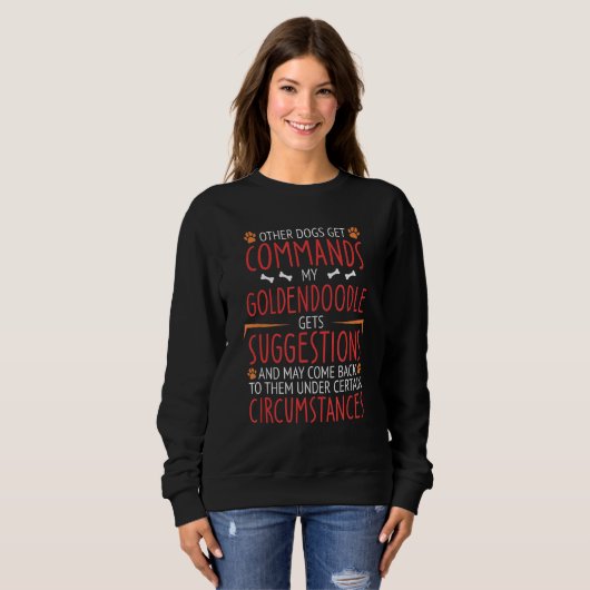 Sweatshirt Commandes Goldendoodle (Devant entier)