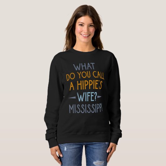 Sweatshirt Comment appelez-vous la femme d'une hippie papa pl (Devant entier)