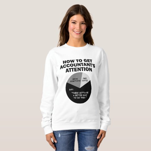 Sweatshirt Comment attirer l'attention du comptable Café grat (Devant entier)