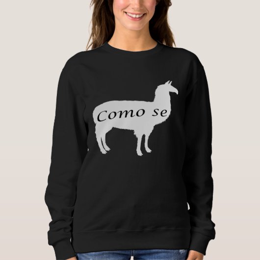 Sweatshirt Como Se Llama Espagnol Llamas (Devant)