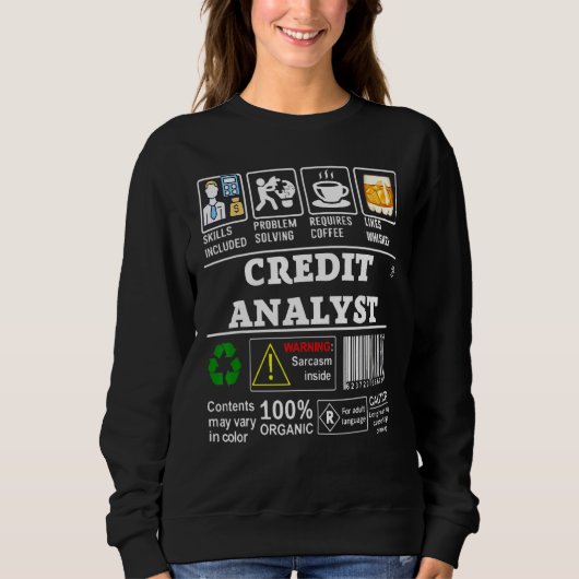 Sweatshirt Compétences d'analyste de crédit incluses (Devant)