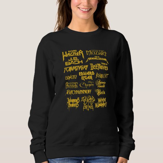 Sweatshirt Compositeur De Musique Classique En Style Métal (Devant)