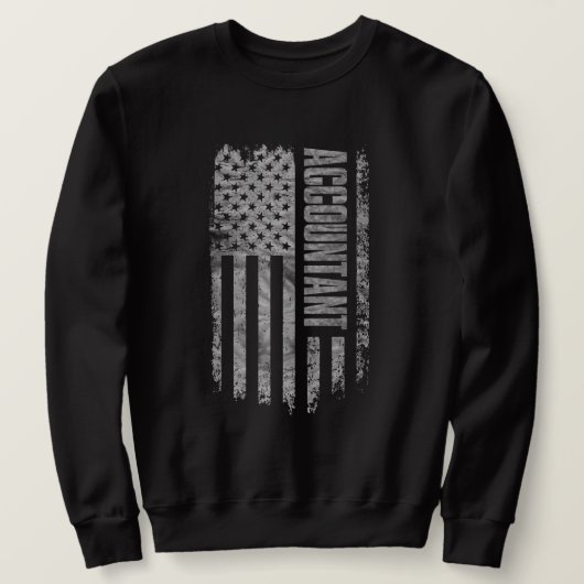 Sweatshirt Comptable drapeau USA design en détresse (Design devant)
