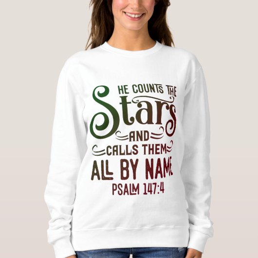 Sweatshirt Compte Les Étoiles Ps. 147:4 (Devant)