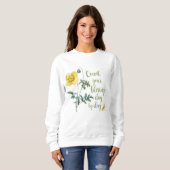 Sweatshirt Comptez vos bénédictions - pavot jaune vintage (Devant entier)