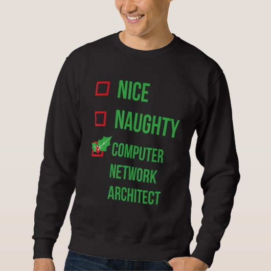 Sweatshirt Computer Network Architect Funny Pajama Noël (Devant)