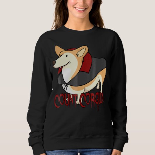 Sweatshirt Comte Corgula Halloween Corgi Chien Vampire Dracul (Devant)