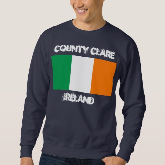 Sweatshirt Comté de Clare, Irlande avec drapeau irlandais (Devant)