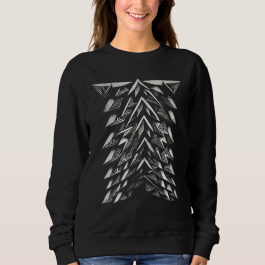 Sweatshirt Conception abstraite de l'arête de poisson Cool et (Devant)