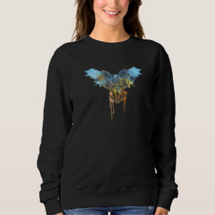Sweatshirt Conception artistique de chouette volante à l'aqua