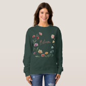Sweatshirt Conception botanique fleurie pastel doux Bloom (Devant entier)